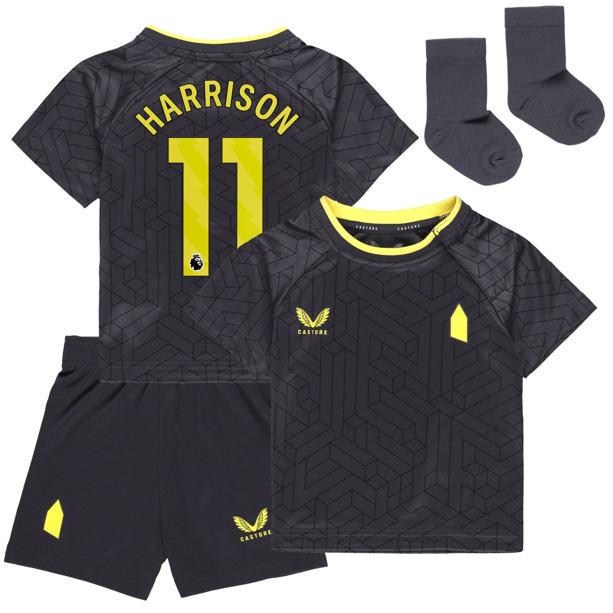 everton castore away baby kit 2024-25 with harrison 11 printing Collection | Everton FC Jerseys & Footwear