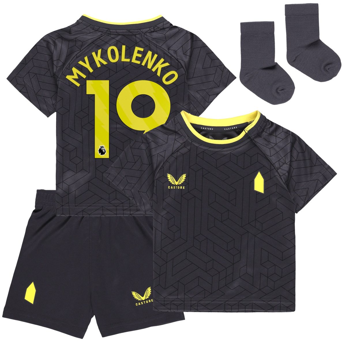 everton castore away baby kit 2024-25 with mykolenko 19 printing Collection | Everton FC Jerseys & Footwear