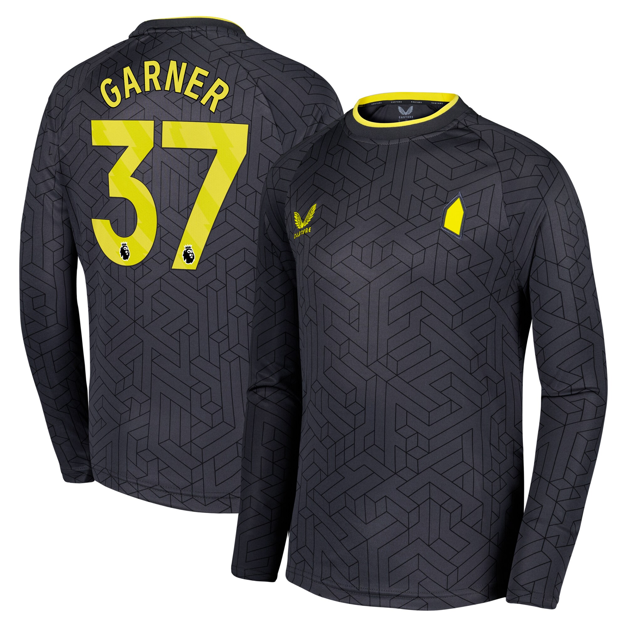 everton castore away shirt 2024-25 – kids – long sleeve with garner 37 printing Collection | Everton FC Jerseys & Footwear