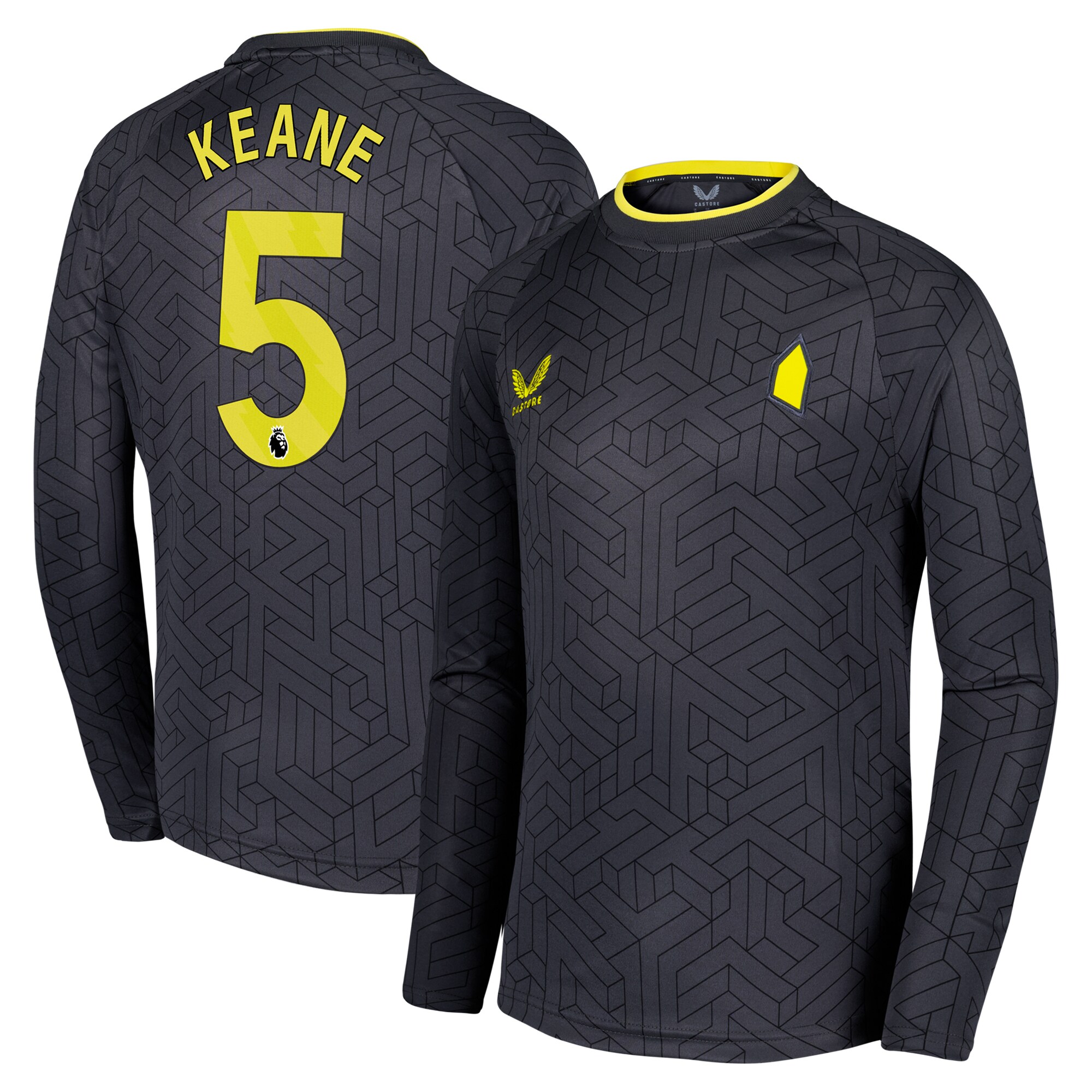 everton castore away shirt 2024-25 – kids – long sleeve with keane 5 printing Collection | Everton FC Jerseys & Footwear