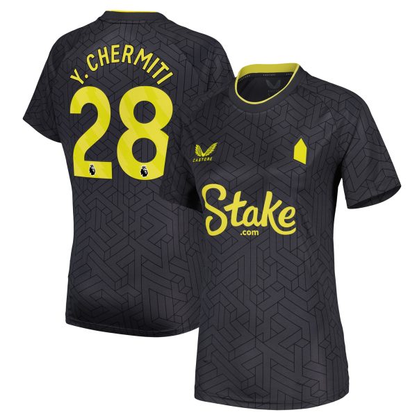 everton castore away shirt 2024-25 – womens with y. chermiti 28 printing Collection | Everton FC Jerseys & Footwear