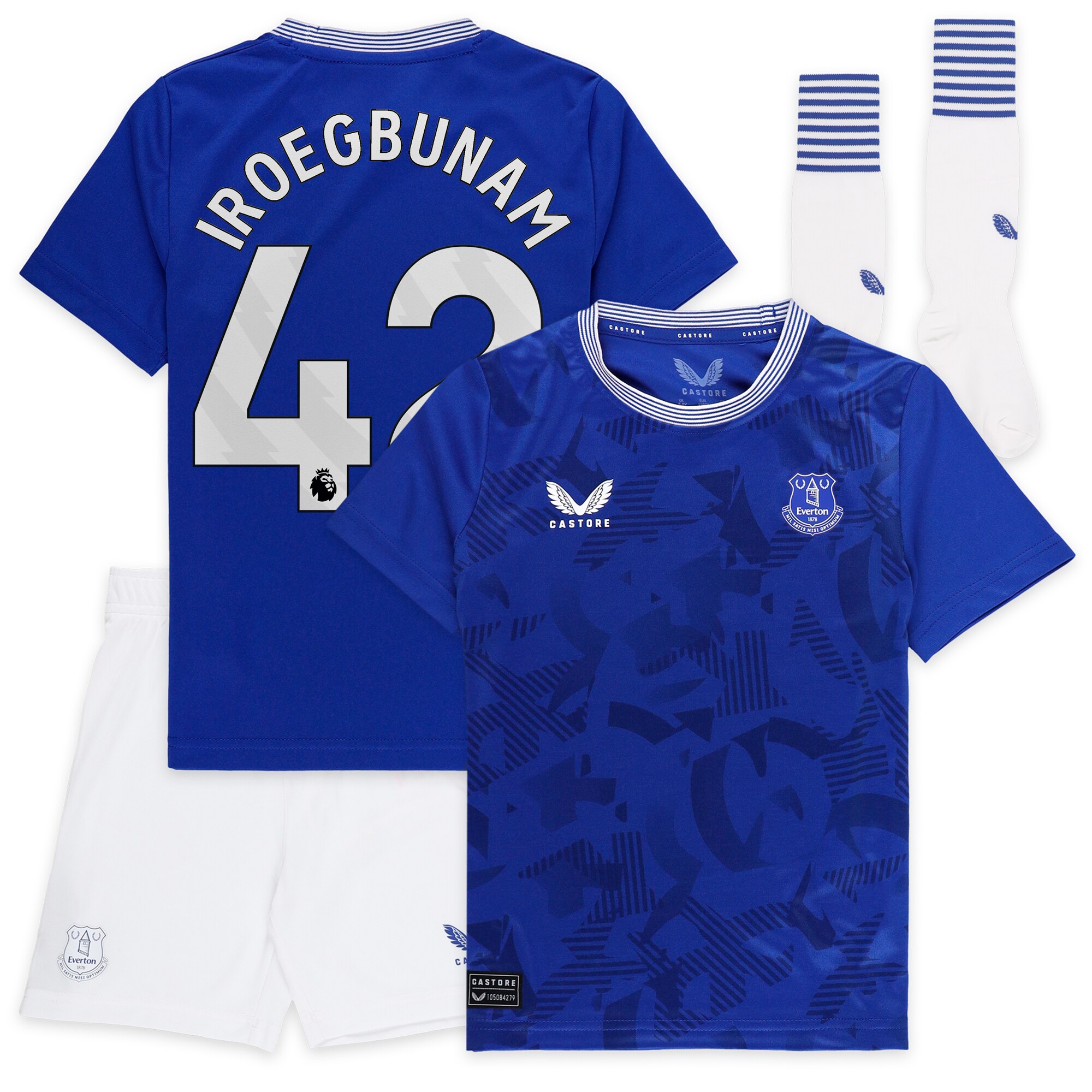 everton castore home infant kit 2024-25 with iroegbunam 42 printing Collection | Everton FC Jerseys & Footwear