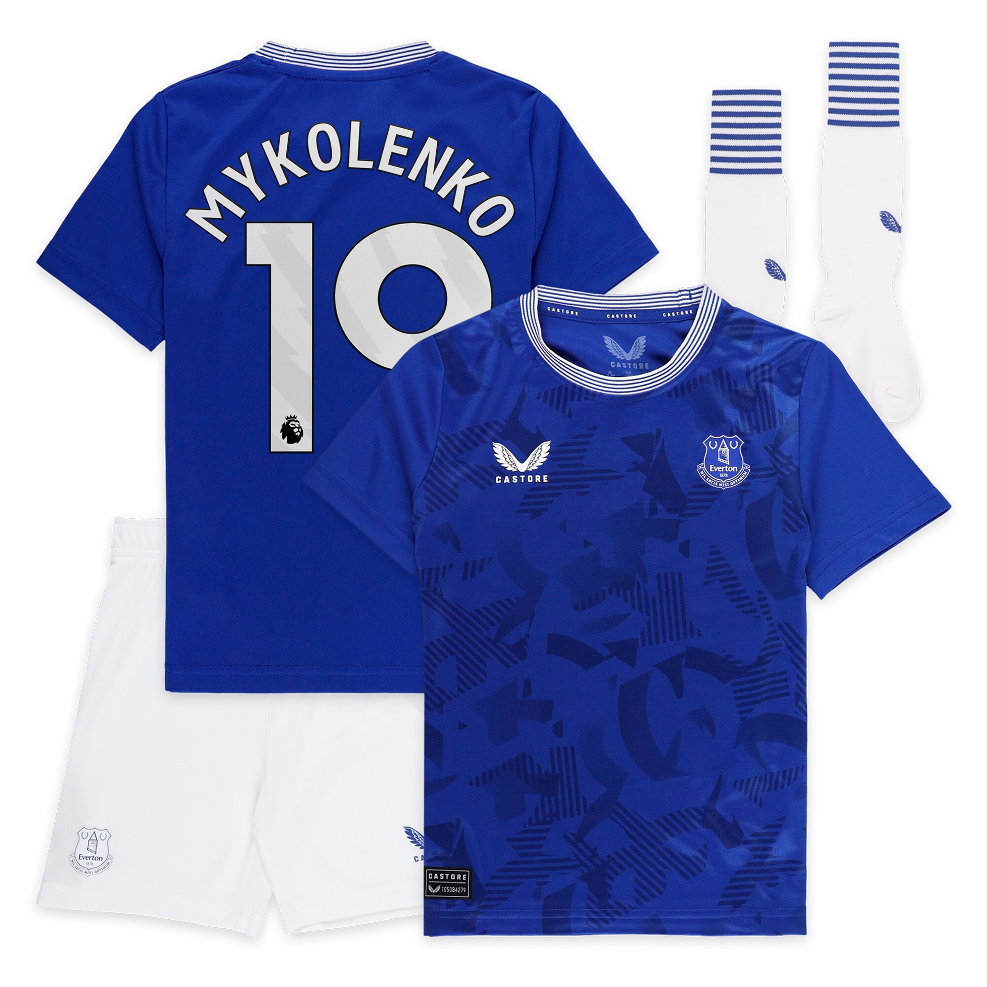 everton castore home infant kit 2024-25 with mykolenko 19 printing Collection | Everton FC Jerseys & Footwear