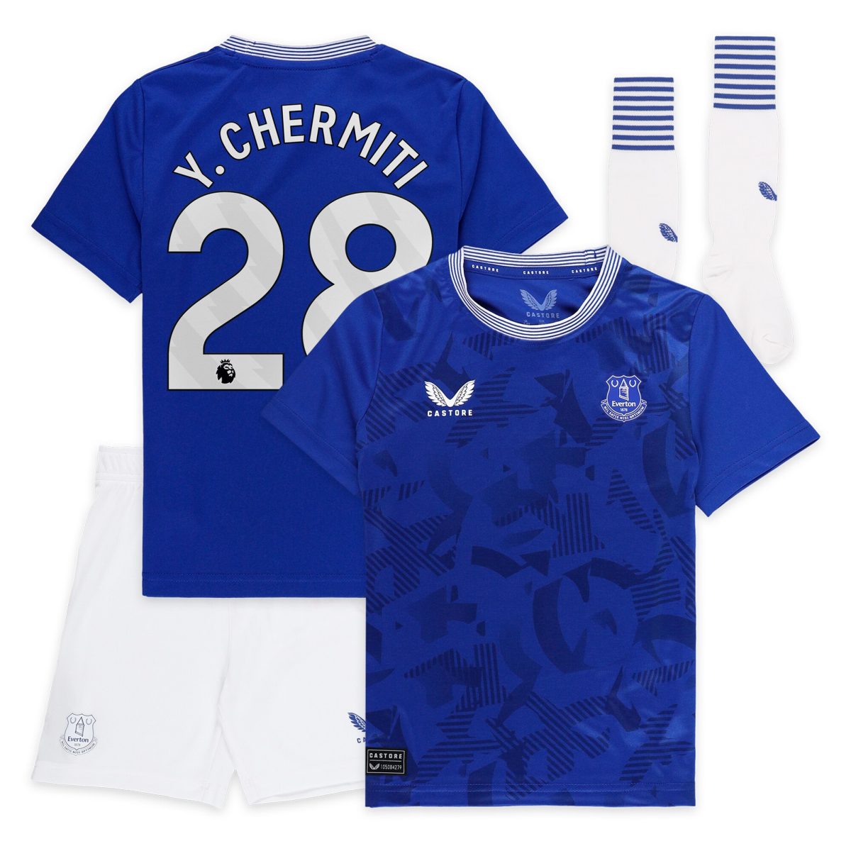 everton castore home infant kit 2024-25 with y. chermiti 28 printing Collection | Everton FC Jerseys & Footwear