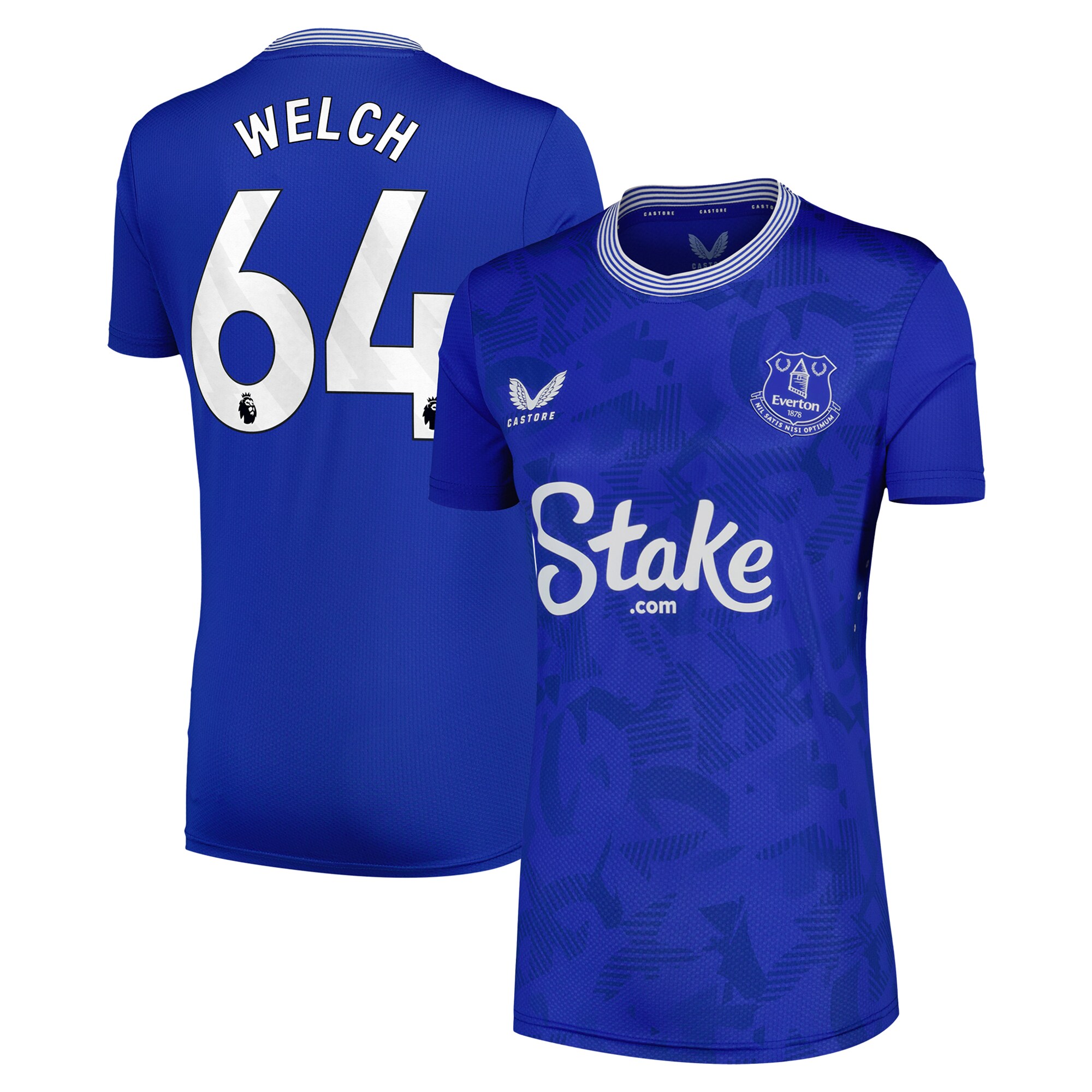 everton castore home pro shirt 2024-25 – womens with welch 64 printing Collection | Everton FC Jerseys & Footwear