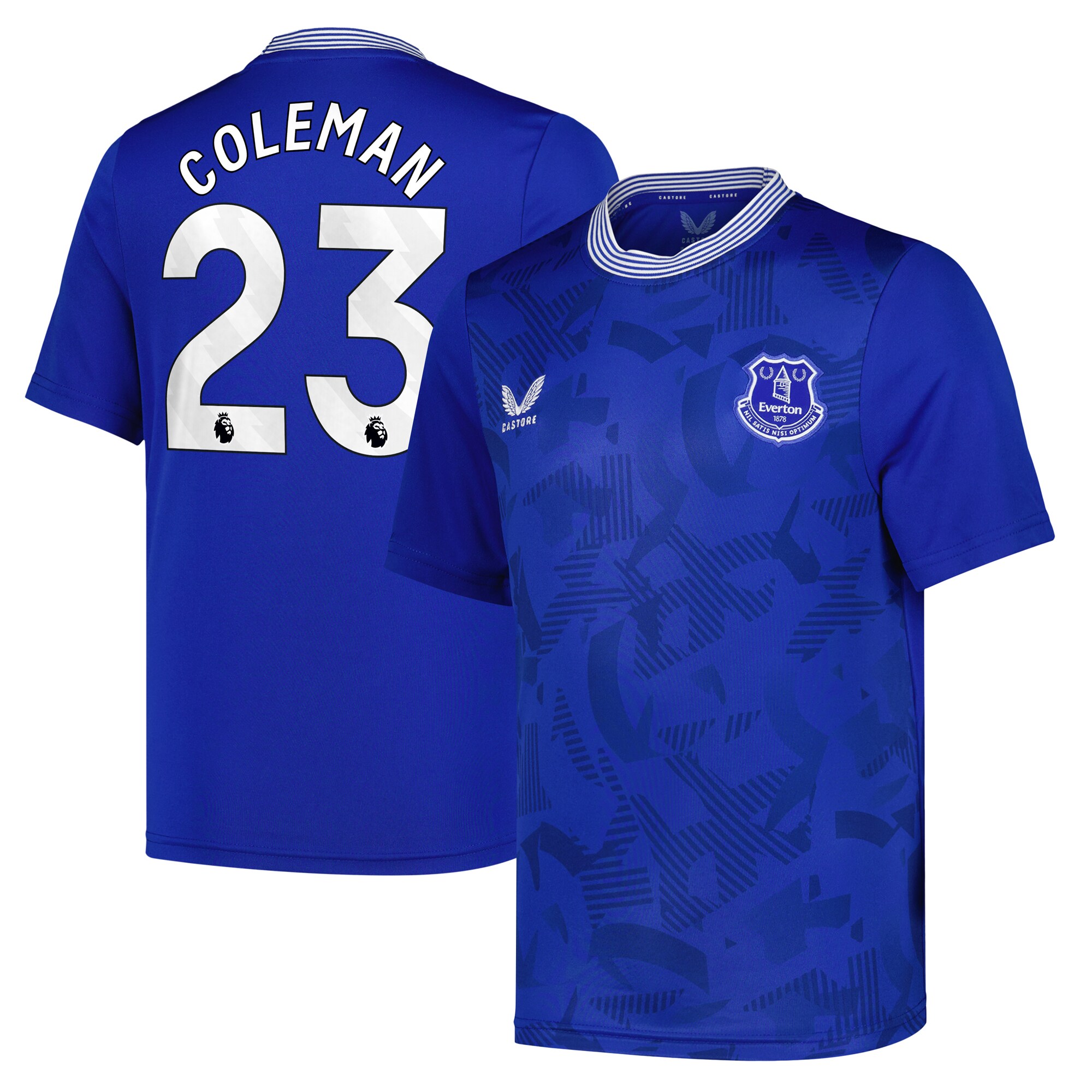 everton castore home replica shirt 2024-25 – kids with coleman 23 printing Collection | Everton FC Jerseys & Footwear