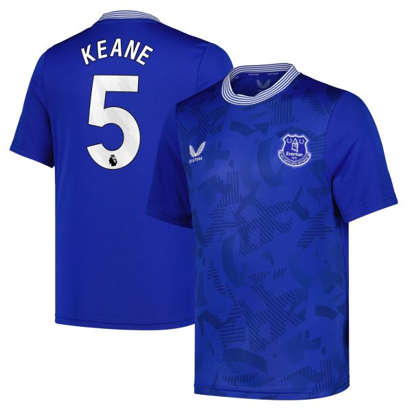 everton castore home replica shirt 2024-25 – kids with keane 5 printing Collection | Everton FC Jerseys & Footwear