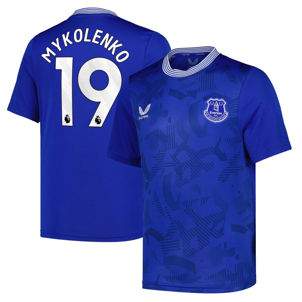 everton castore home replica shirt 2024-25 – kids with mykolenko 19 printing Collection | Everton FC Jerseys & Footwear