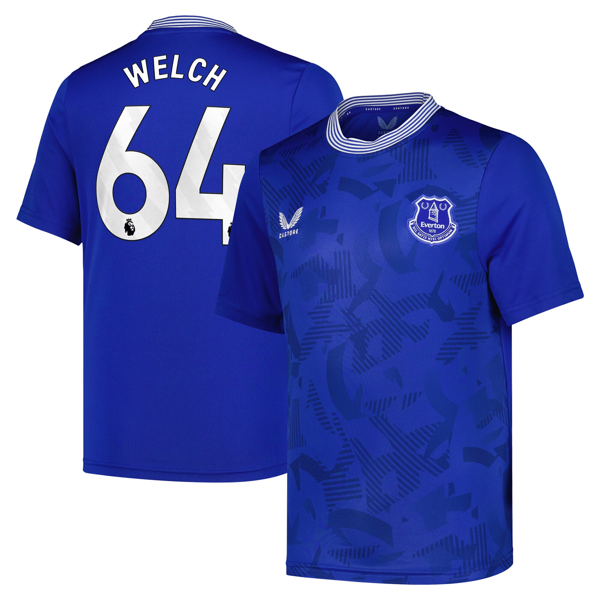 everton castore home replica shirt 2024-25 – kids with welch 64 printing Collection | Everton FC Jerseys & Footwear