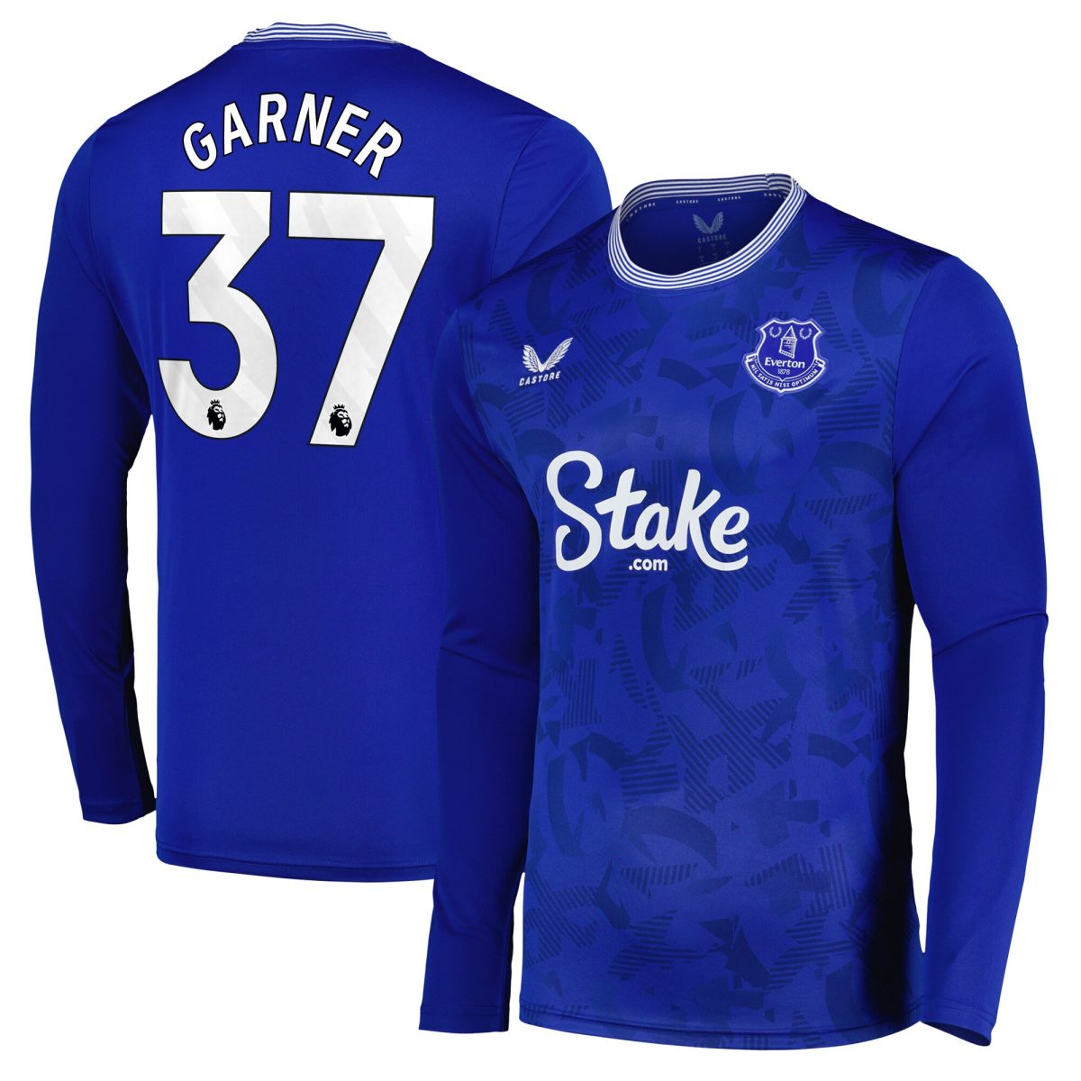 everton castore home replica shirt 2024-25 – long sleeve with garner 37 printing Collection | Everton FC Jerseys & Footwear