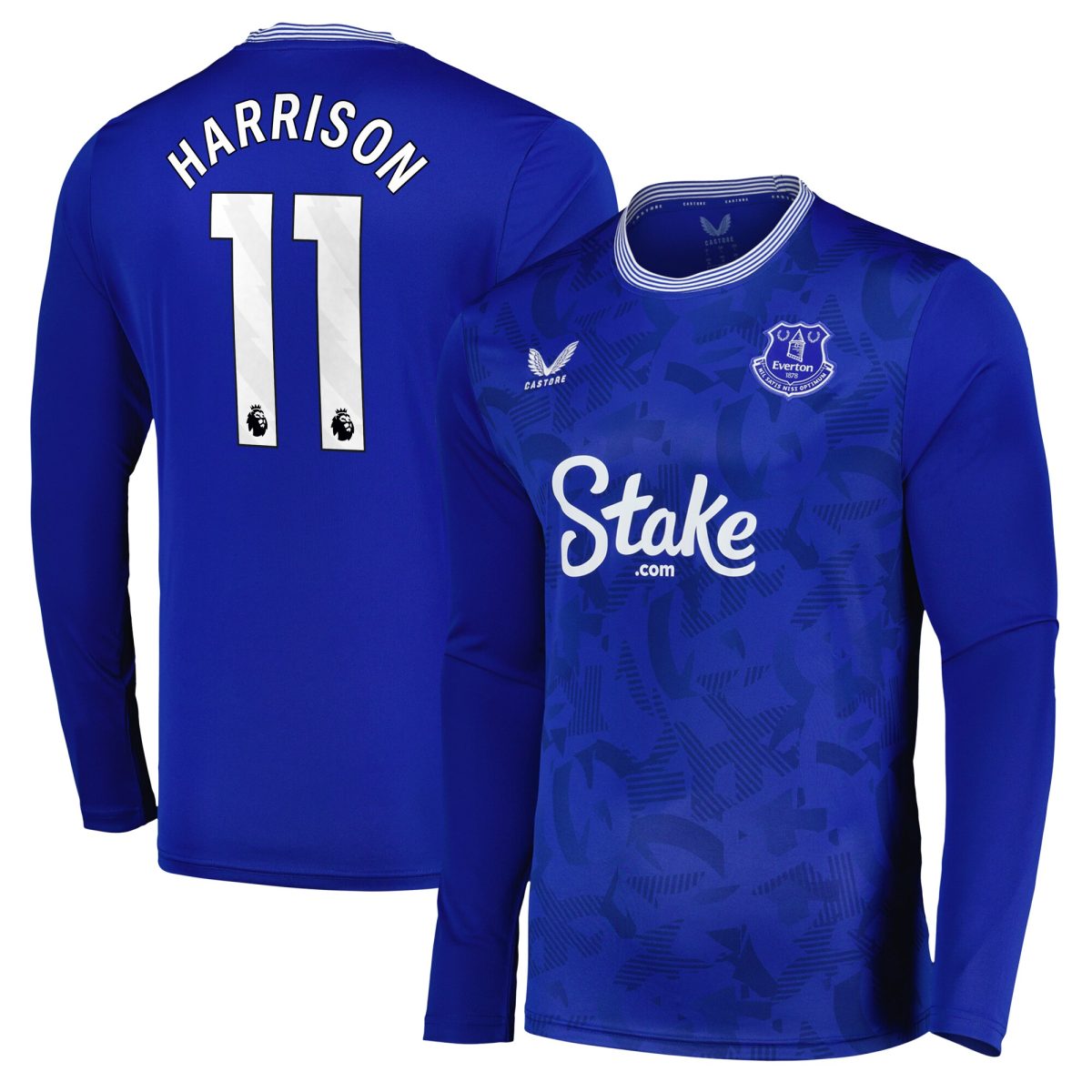 everton castore home replica shirt 2024-25 – long sleeve with harrison 11 printing Collection | Everton FC Jerseys & Footwear