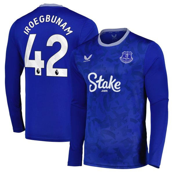 everton castore home replica shirt 2024-25 – long sleeve with iroegbunam 42 printing Collection | Everton FC Jerseys & Footwear