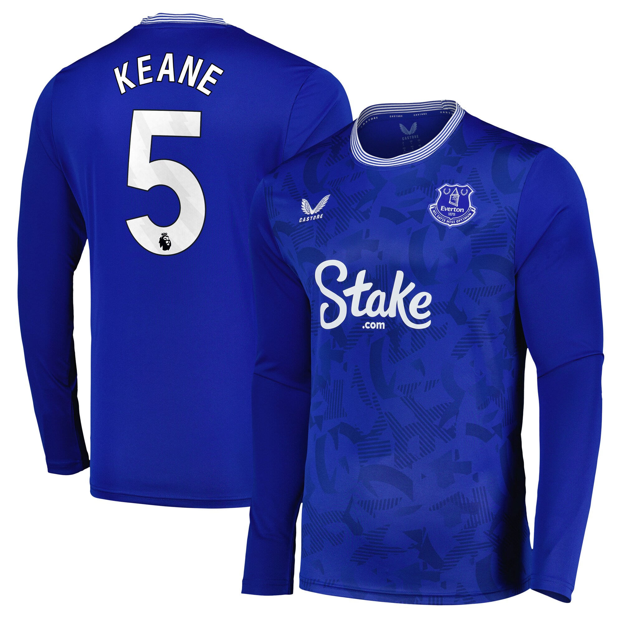 everton castore home replica shirt 2024-25 – long sleeve with keane 5 printing Collection | Everton FC Jerseys & Footwear