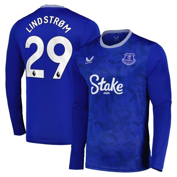 everton castore home replica shirt 2024-25 – long sleeve with lindstrøm 29 printing Collection | Everton FC Jerseys & Footwear