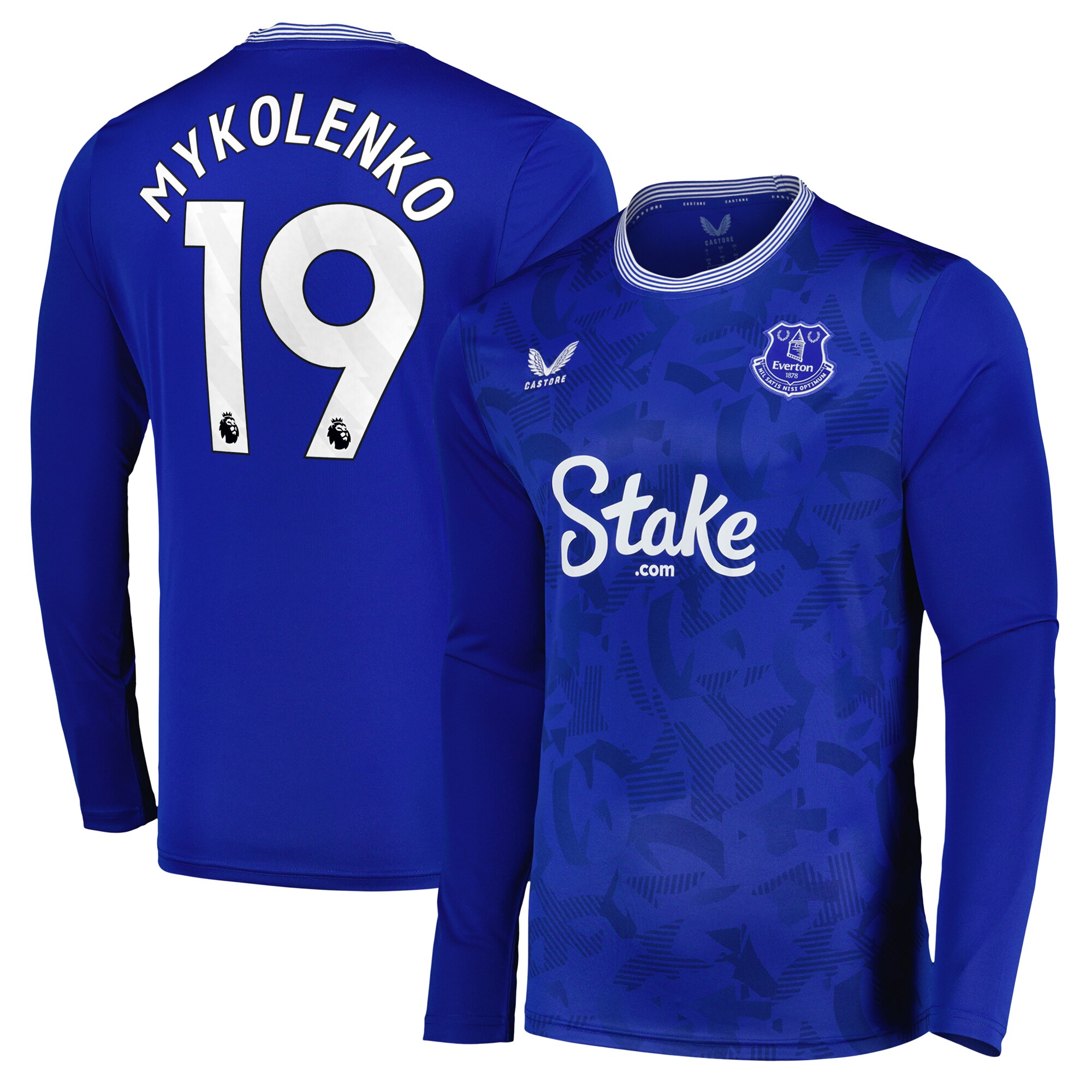 everton castore home replica shirt 2024-25 – long sleeve with mykolenko 19 printing Collection | Everton FC Jerseys & Footwear