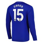 everton castore home replica shirt 2024-25 – long sleeve with obrien 15 printing Collection | Everton FC Jerseys & Footwear