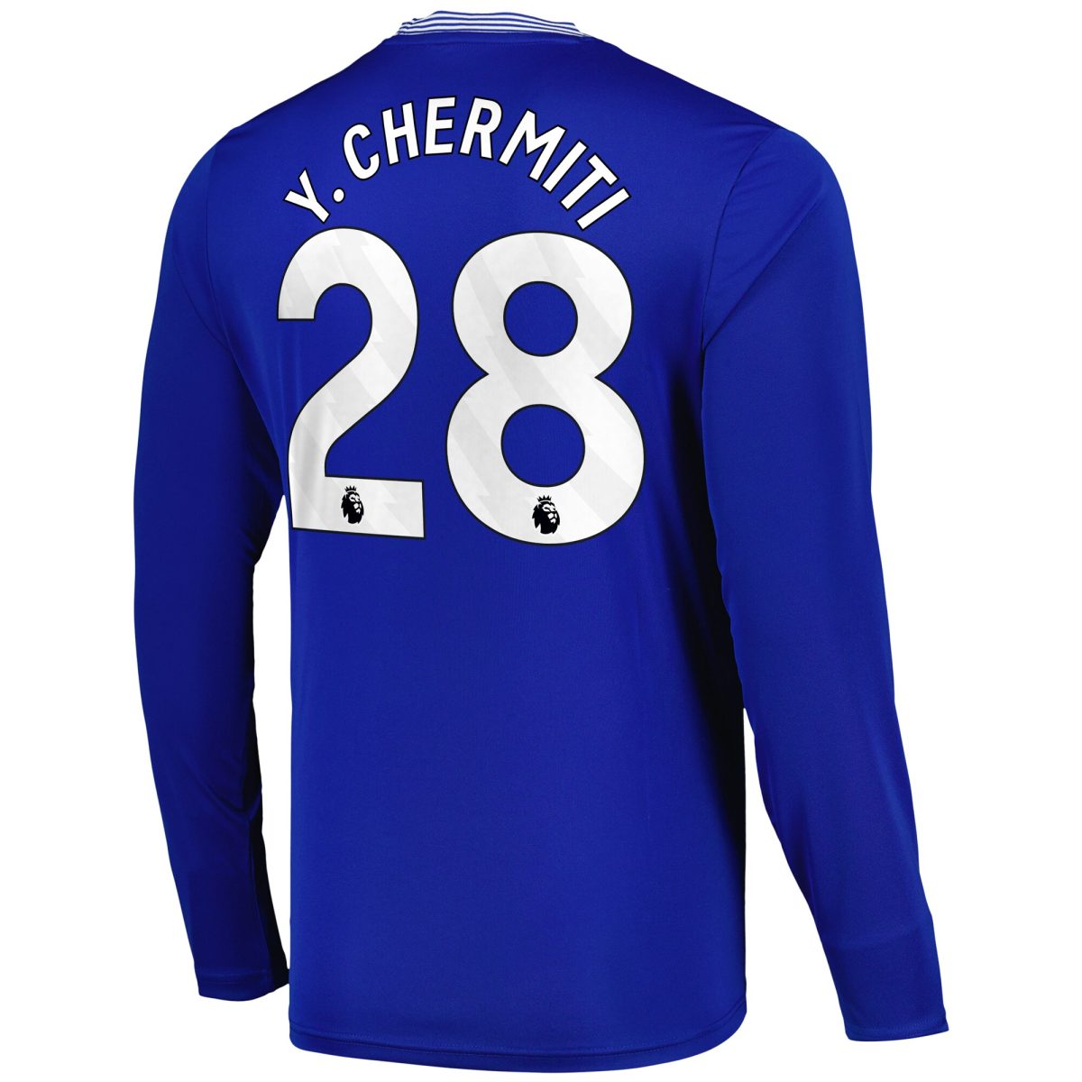 everton castore home replica shirt 2024-25 – long sleeve with y. chermiti 28 printing Collection | Everton FC Jerseys & Footwear