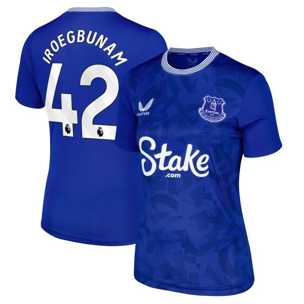 everton castore home replica shirt 2024-25 – womens with iroegbunam 42 printing Collection | Everton FC Jerseys & Footwear