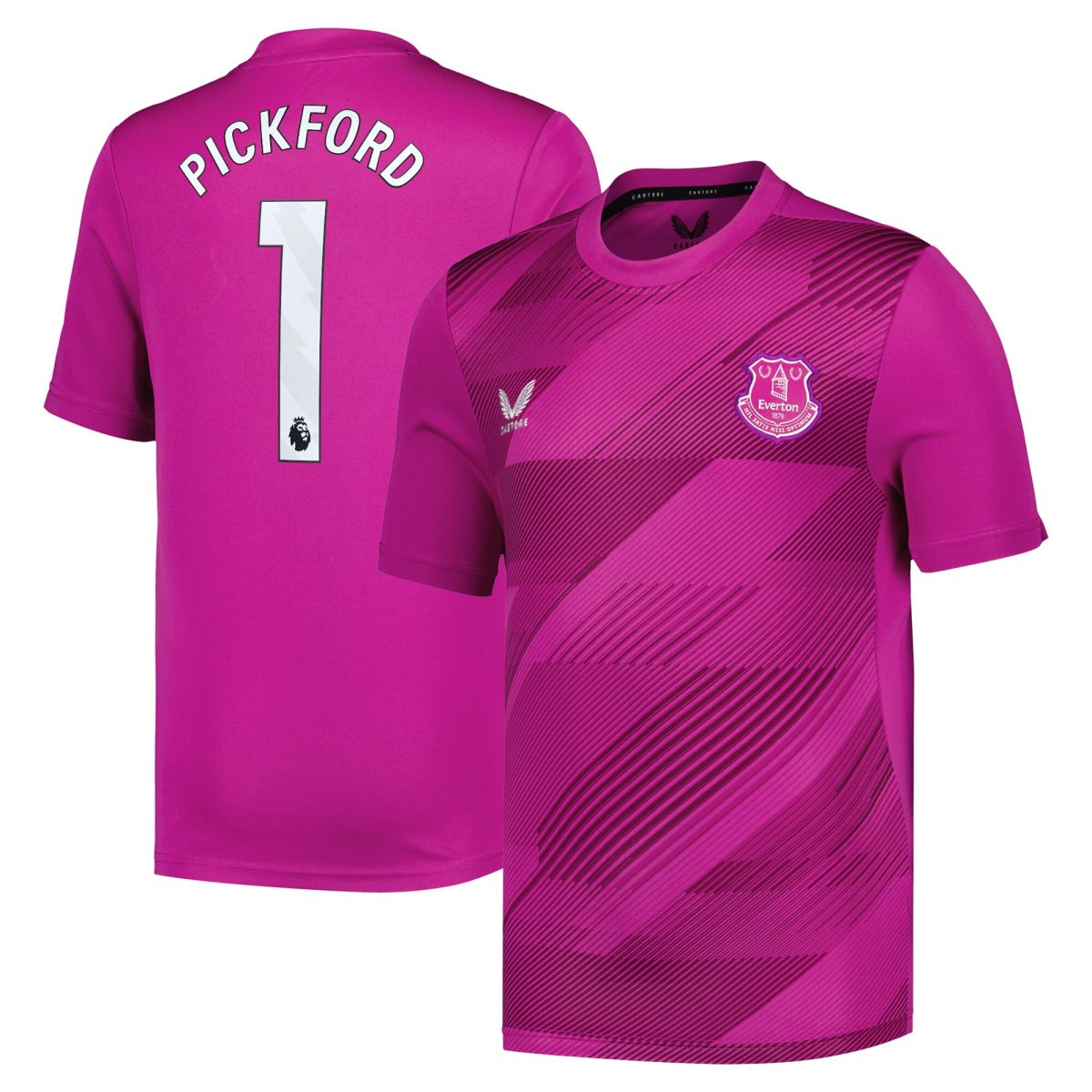 everton castore third goalkeeper shirt 2024-25 – kids with pickford 1 printing Collection | Everton FC Jerseys & Footwear