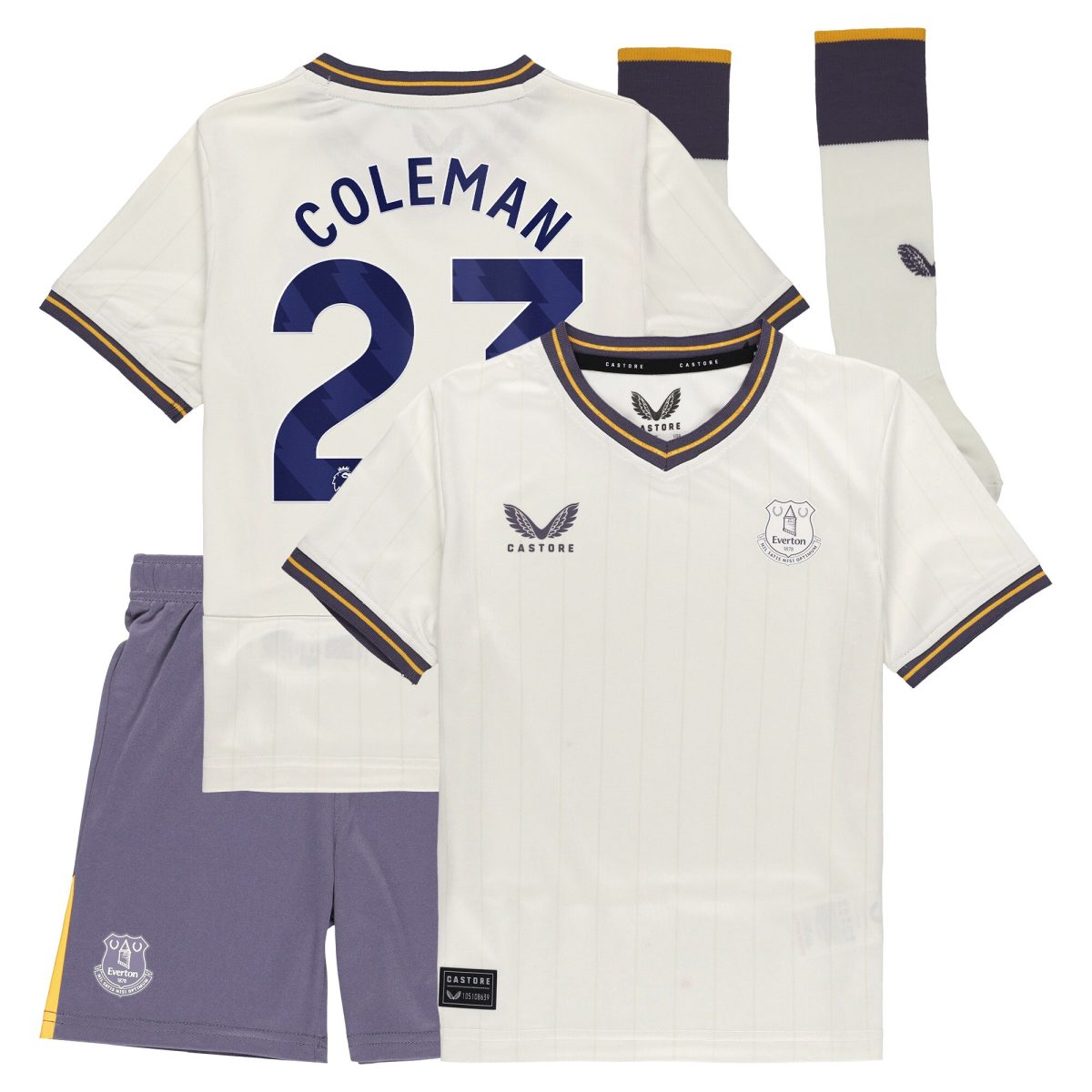 everton castore third infant kit 2024-25 with coleman 23 printing Collection | Everton FC Jerseys & Footwear