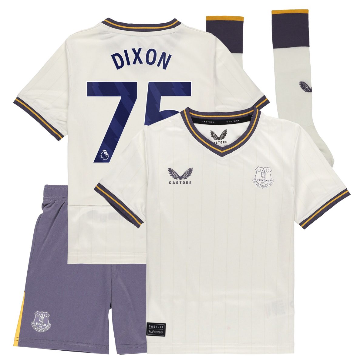 everton castore third infant kit 2024-25 with dixon 75 printing Collection | Everton FC Jerseys & Footwear