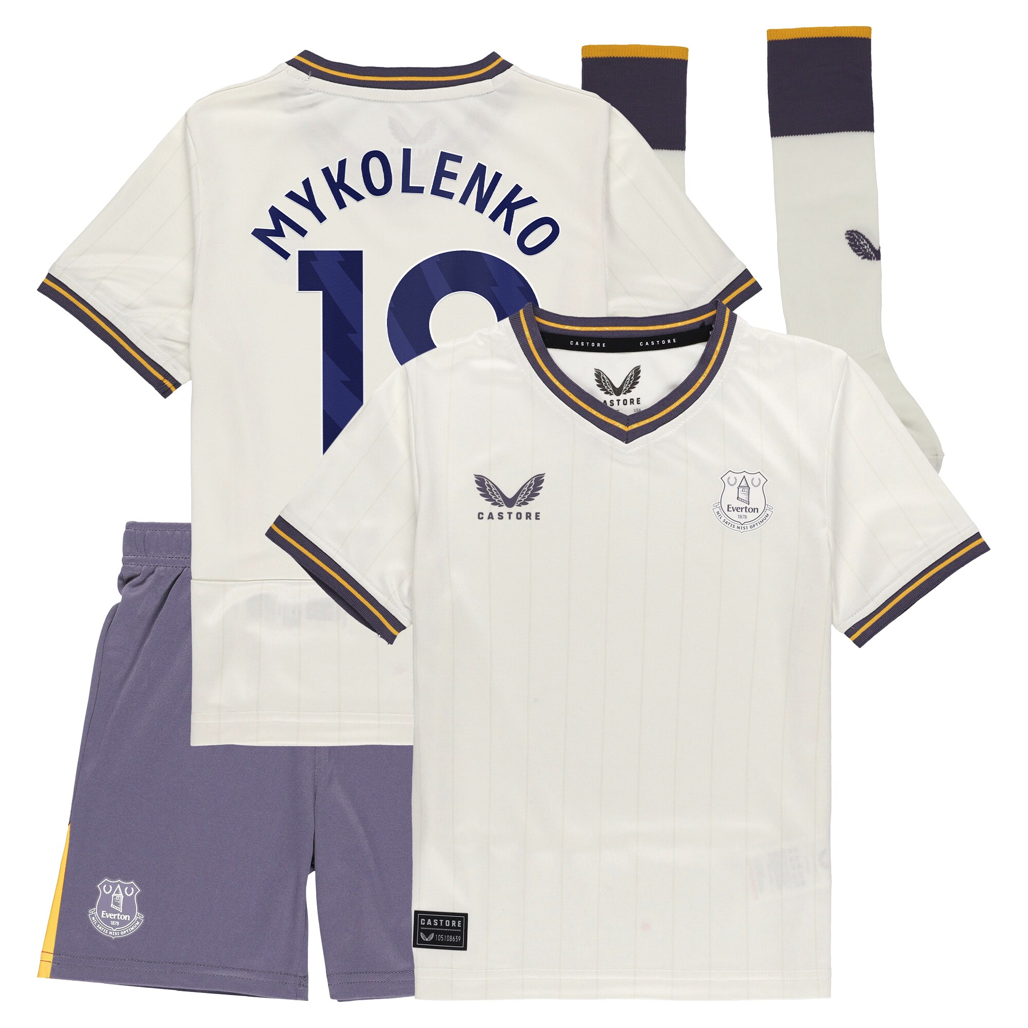 everton castore third infant kit 2024-25 with mykolenko 19 printing Collection | Everton FC Jerseys & Footwear