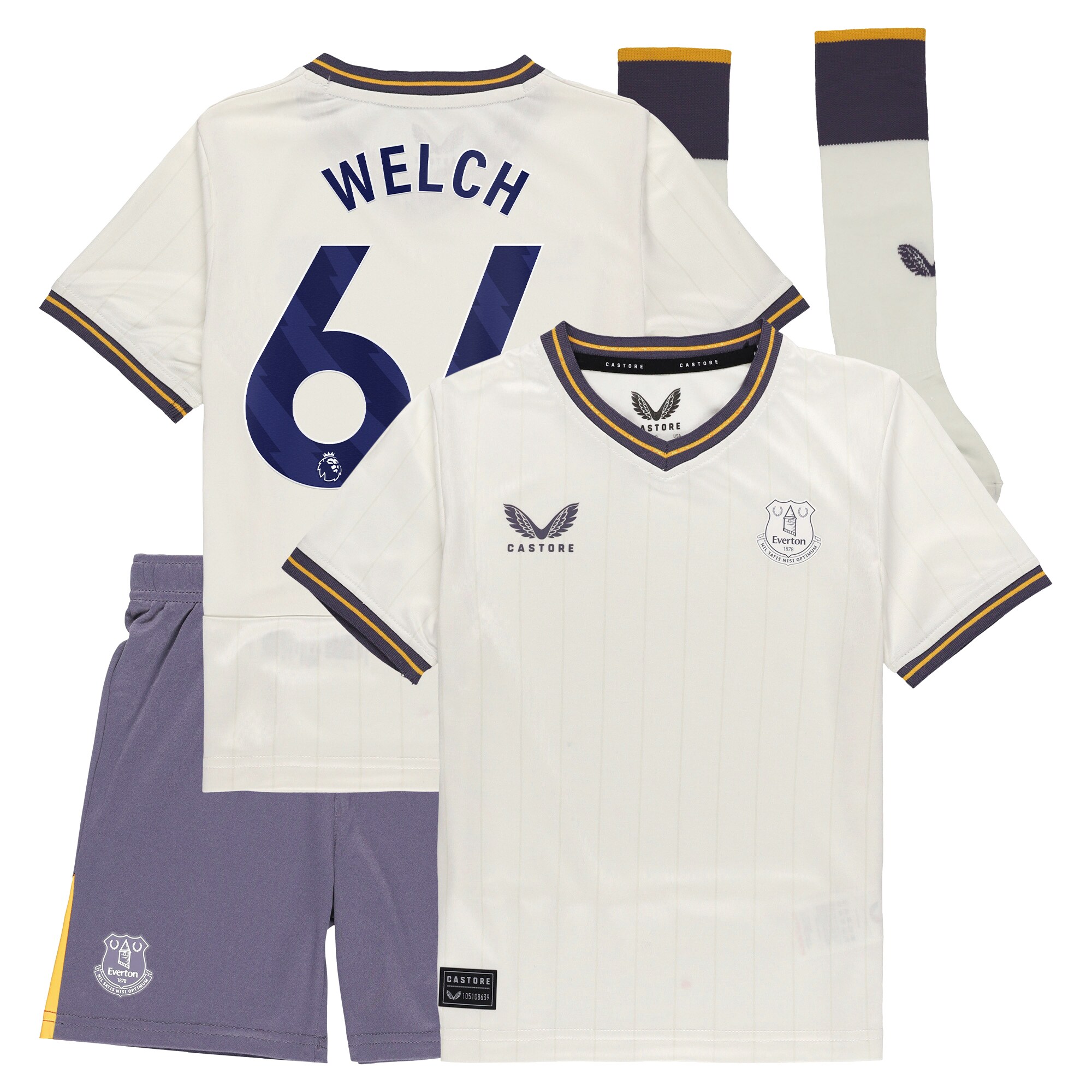 everton castore third infant kit 2024-25 with welch 64 printing Collection | Everton FC Jerseys & Footwear