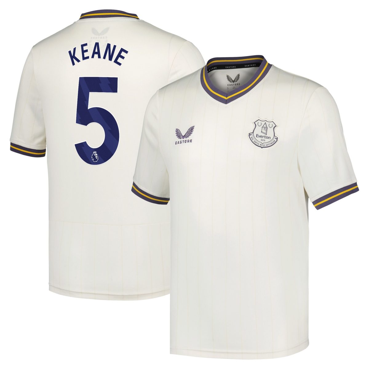 everton castore third shirt 2024-25 – kids with keane 5 printing Collection | Everton FC Jerseys & Footwear