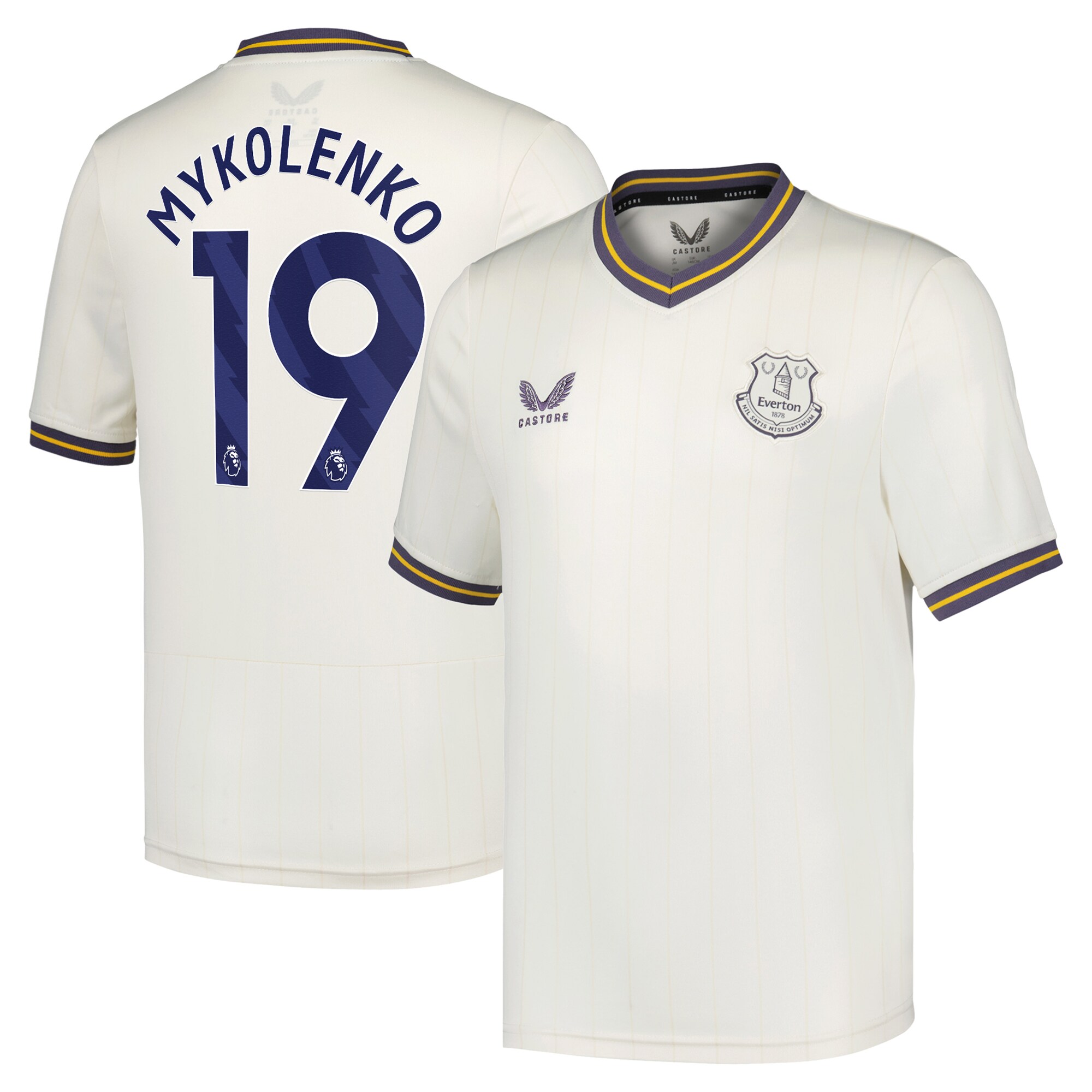 everton castore third shirt 2024-25 – kids with mykolenko 19 printing Collection | Everton FC Jerseys & Footwear