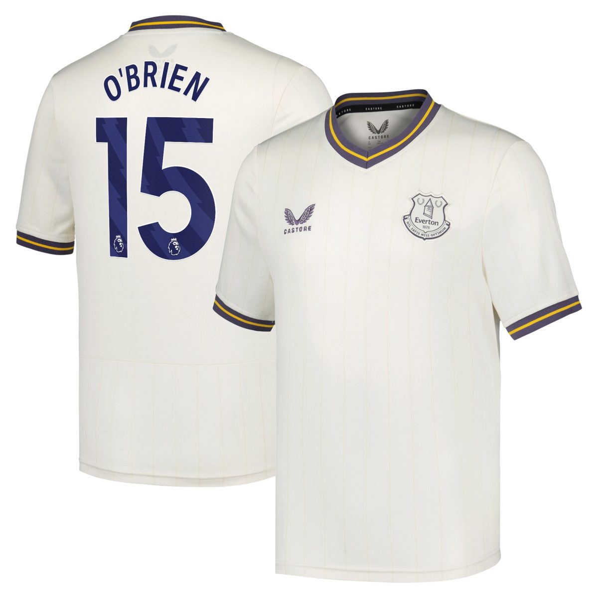 everton castore third shirt 2024-25 – kids with obrien 15 printing Collection | Everton FC Jerseys & Footwear