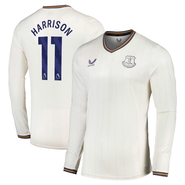 everton castore third shirt 2024-25 – long sleeve – kids with harrison 11 printing Collection | Everton FC Jerseys & Footwear