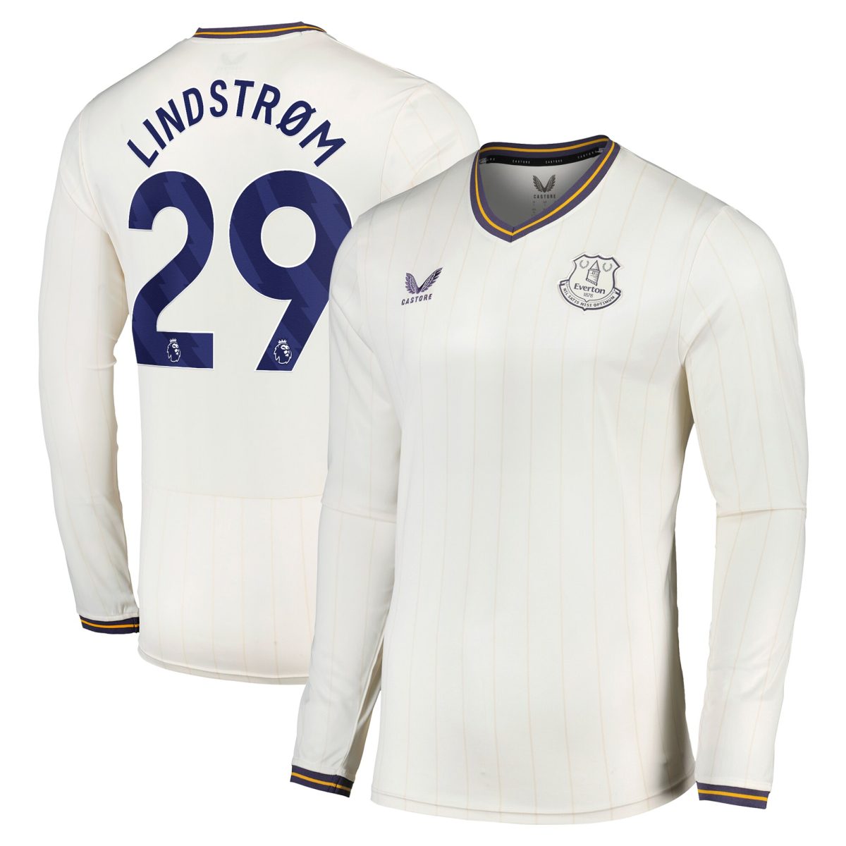 everton castore third shirt 2024-25 – long sleeve – kids with lindstrøm 29 printing Collection | Everton FC Jerseys & Footwear