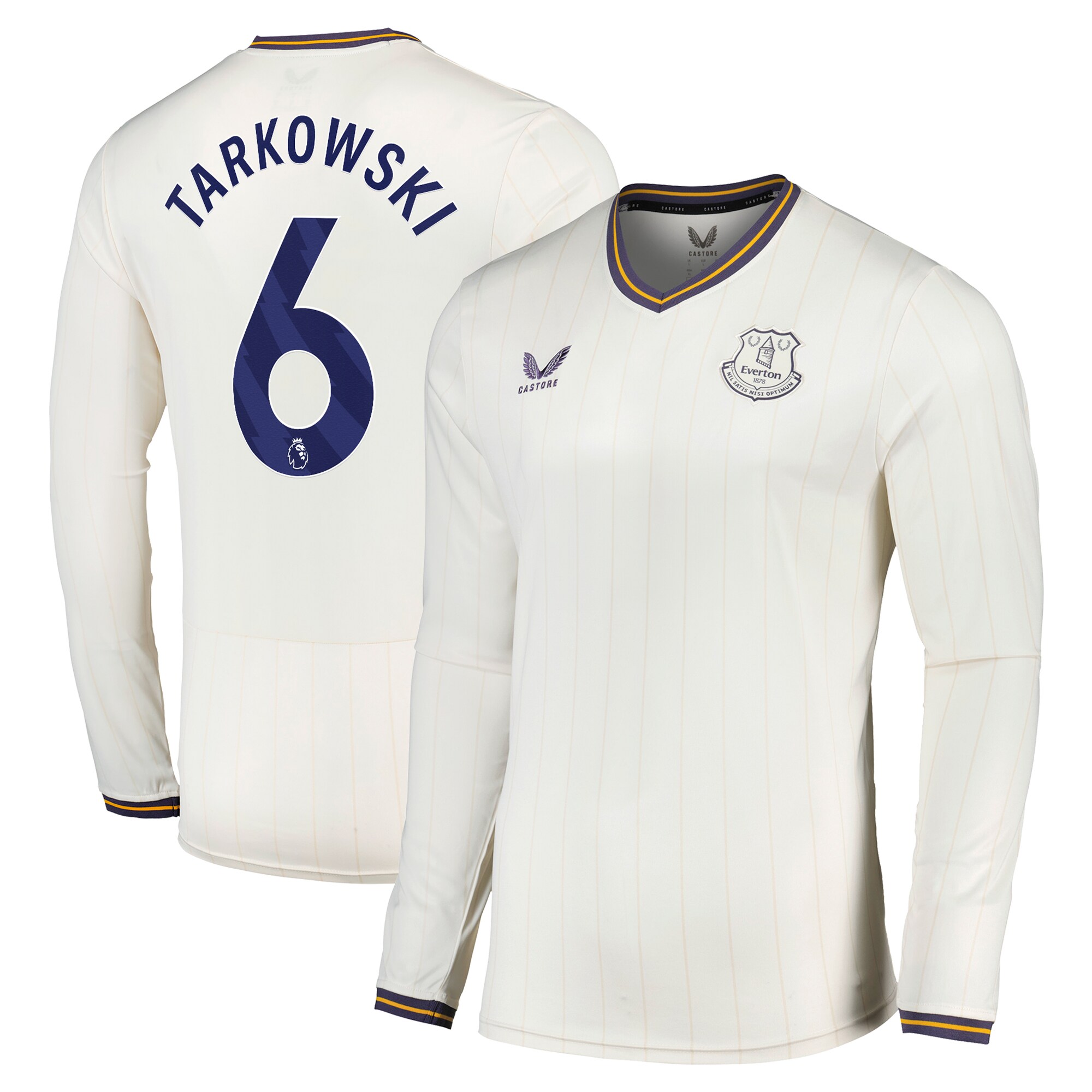 everton castore third shirt 2024-25 – long sleeve – kids with tarkowski 6 printing Collection | Everton FC Jerseys & Footwear