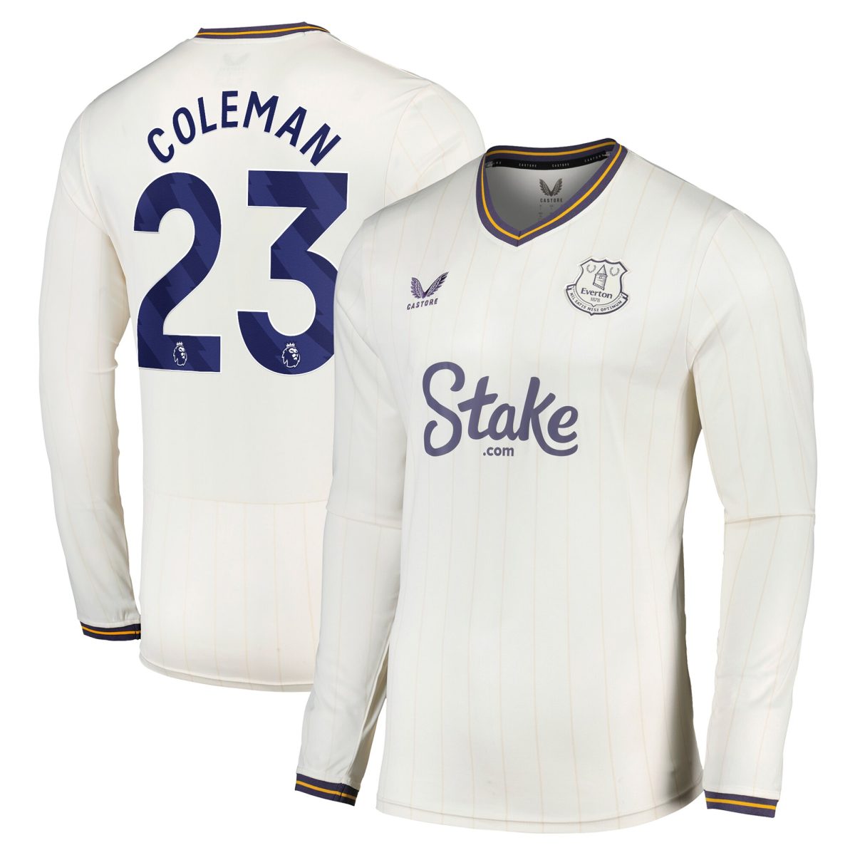 everton castore third shirt 2024-25 – long sleeve with coleman 23 printing Collection | Everton FC Jerseys & Footwear