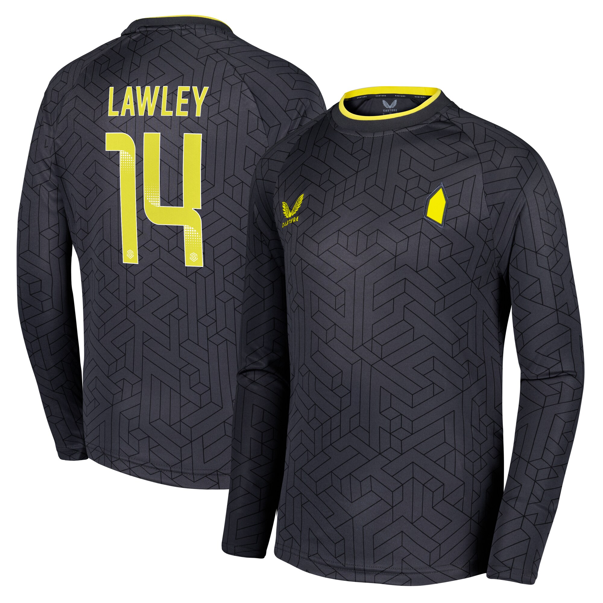 everton castore wsl away shirt 2024-25 – kids – long sleeve with lawley 14 printing Collection | Everton FC Jerseys & Footwear