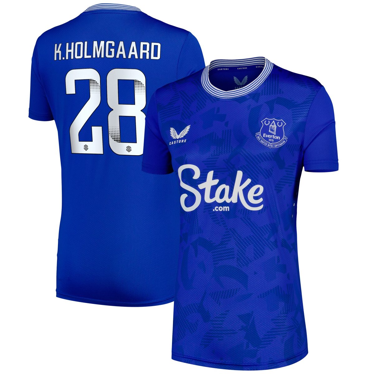 everton castore wsl home pro shirt 2024-25 – womens with k.holmgaard 28 printing Collection | Everton FC Jerseys & Footwear