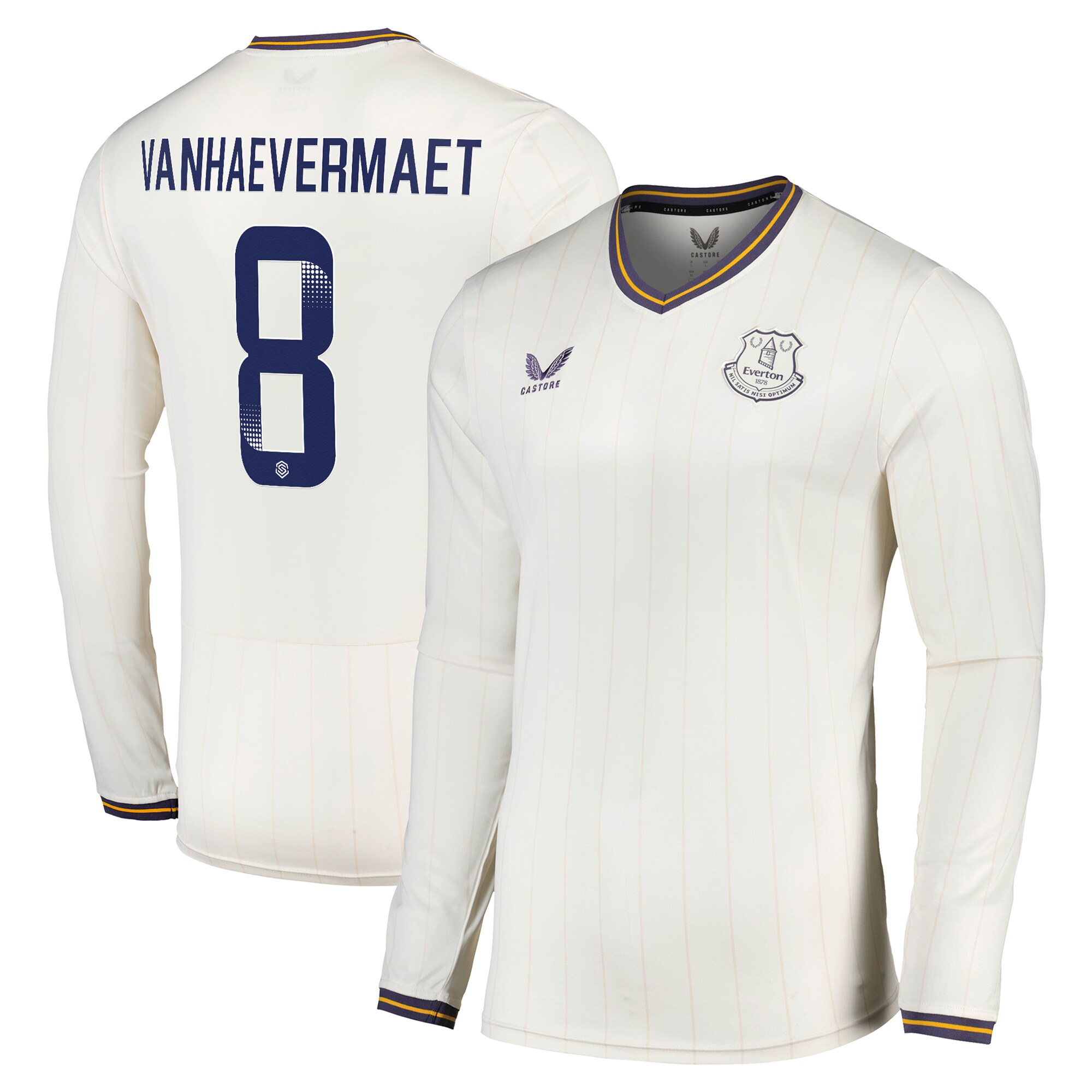 everton wsl castore third shirt 2024-25 – long sleeve – kids with vanhaevermaet 8 printing Collection | Everton FC Jerseys & Footwear