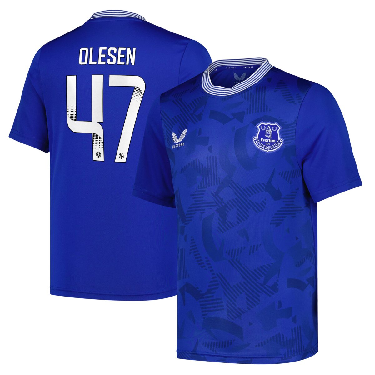 everton wsl home replica shirt 2024-25 – kids with olesen 47 printing Collection | Everton FC Jerseys & Footwear