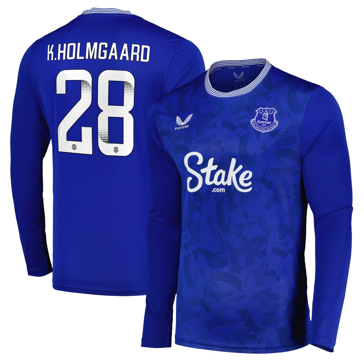 everton wsl home replica shirt 2024-25 – long sleeve with k.holmgaard 28 printing Collection | Everton FC Jerseys & Footwear